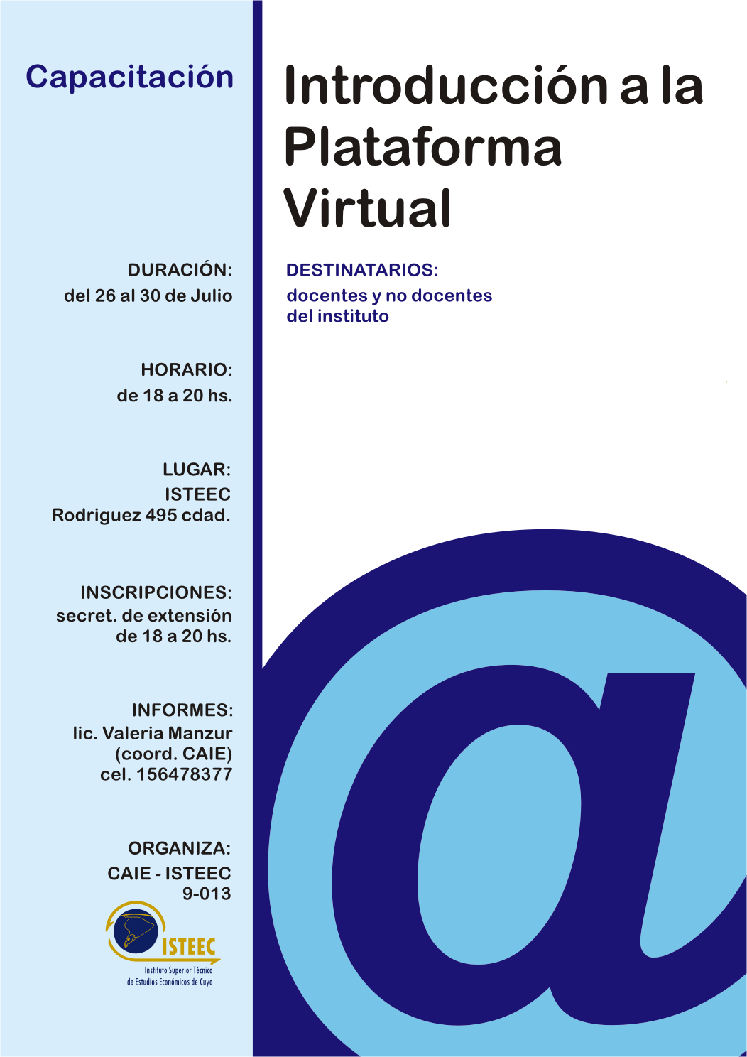 Afiche Capacitación Plataforma Virtual